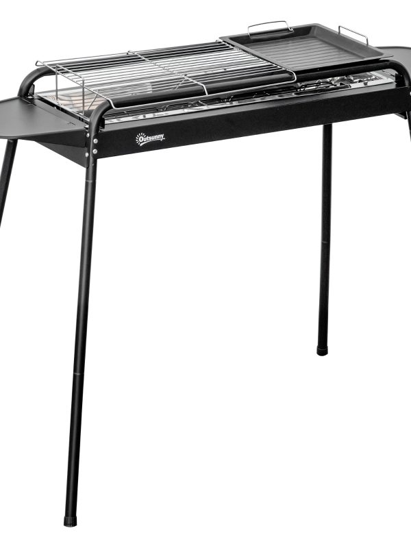 Gratar portabil cu carbune cu plita, CS05, asamblare usoara, aragaz compact din otel inoxidabil cu suporturi laterale .