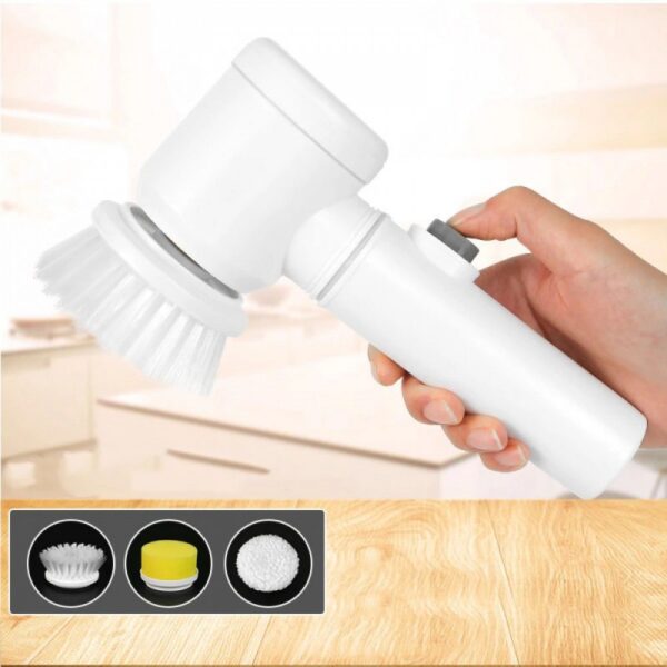 Perie electrica rotativa, multifunctionala, pentru curatat,5-in-1, 3 capete, Magic Brush