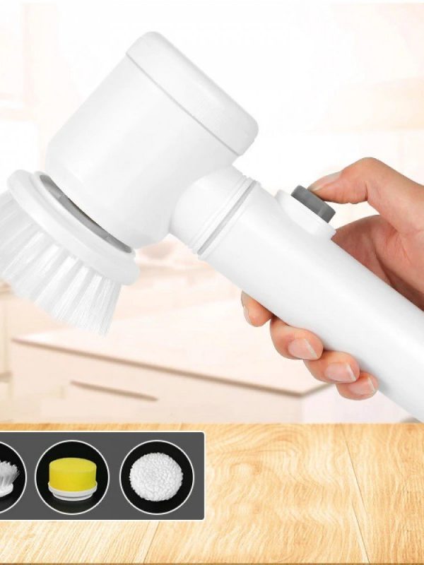 Perie electrica rotativa, multifunctionala, pentru curatat,5-in-1, 3 capete, Magic Brush