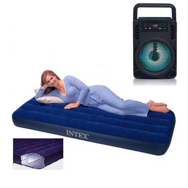 Saltea gonflabila Bestway Pavillo, camping, 1 persoana, 185x76x22cm + Cadou Boxa Bluetooth Radio FM, Suport MICRO SD, Karaoke, Usb