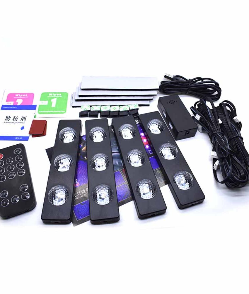 Set lumini ambientale auto  de interior Starlight RGB cu telecomanda - HUS 207-2