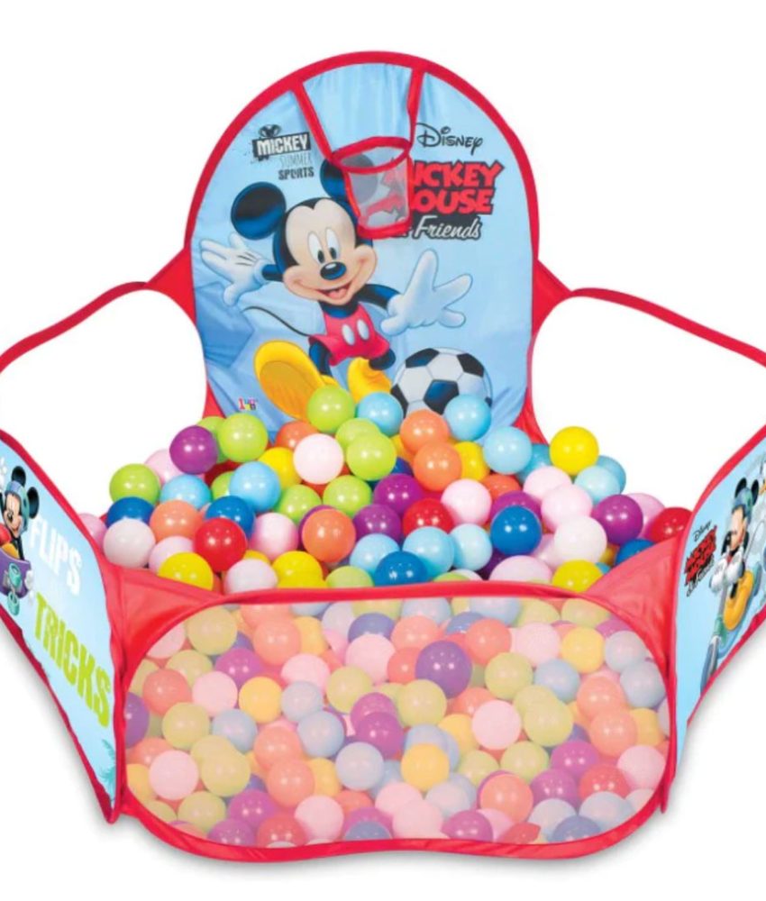 Centru de joaca 2 in 1, model Disney, 20 de bile incluse, cos de baschet, 120x102x72cm