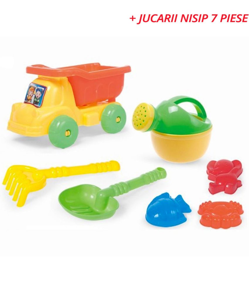 Cutie scoica pentru nisip, 76x20cm + Cadou Set jucarii pentru nisip cu basculanta si stropitoare Regency, 7 piese