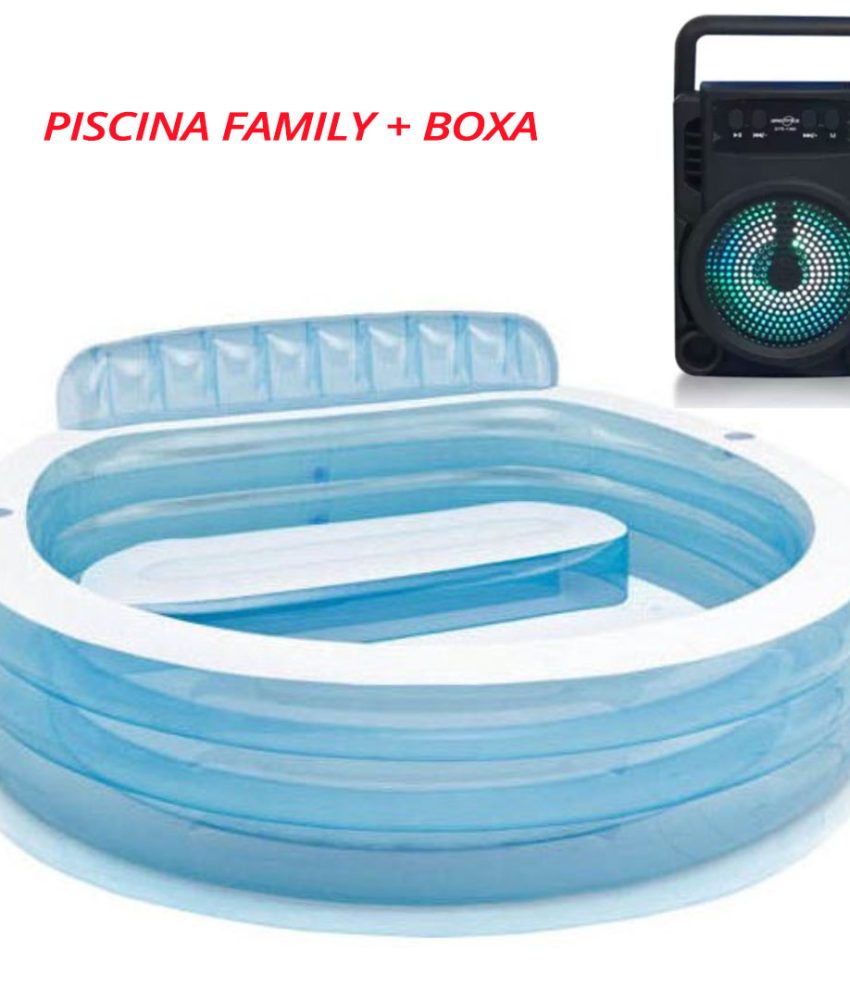 Piscina gonflabila Family, Intex Swim Center 57190NP, 229 x 218 x 79 cm + cadou Boxa bluetooth
