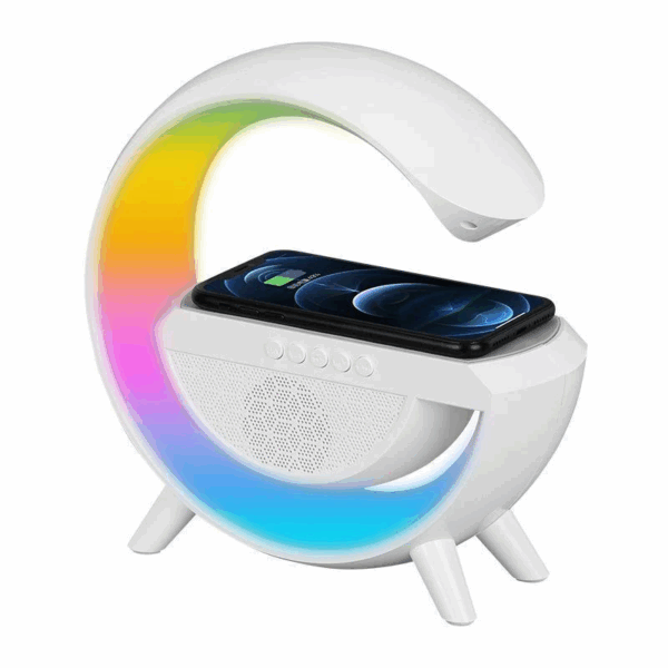 Statie Incarcare Wirless 3 IN 1 CU Lampa RGB Si Boxa Bluetooth