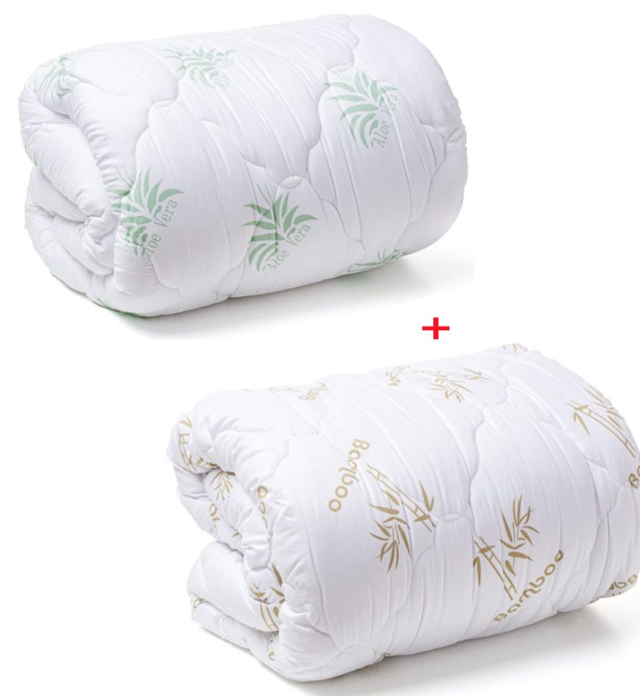 Set 2 pilote pentru toate anotimpurile! Pilota Bamboo 200/220cm, densitate 400gr + Pilota Aloe Vera, 200/220cm densitate 400 gr