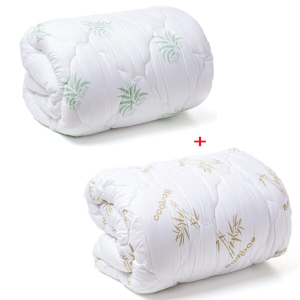 Set 2 pilote pentru toate anotimpurile! Pilota Bamboo 200/220cm, densitate 400gr + Pilota Aloe Vera, 200/220cm densitate 400 gr