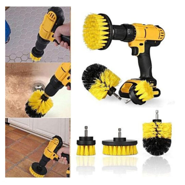 Set 3 perii pentru curatare, universale, cu adaptor pentru bormasina