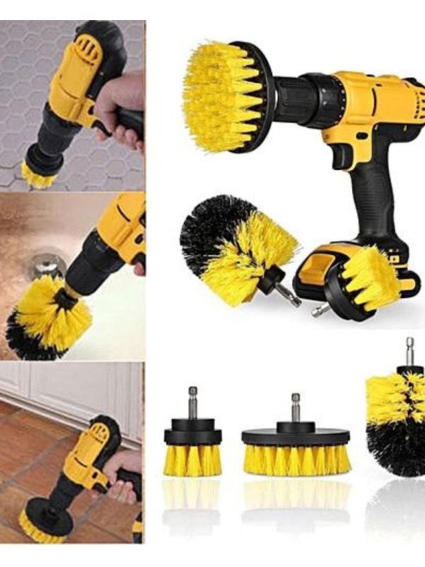 Set 3 perii pentru curatare, universale, cu adaptor pentru bormasina