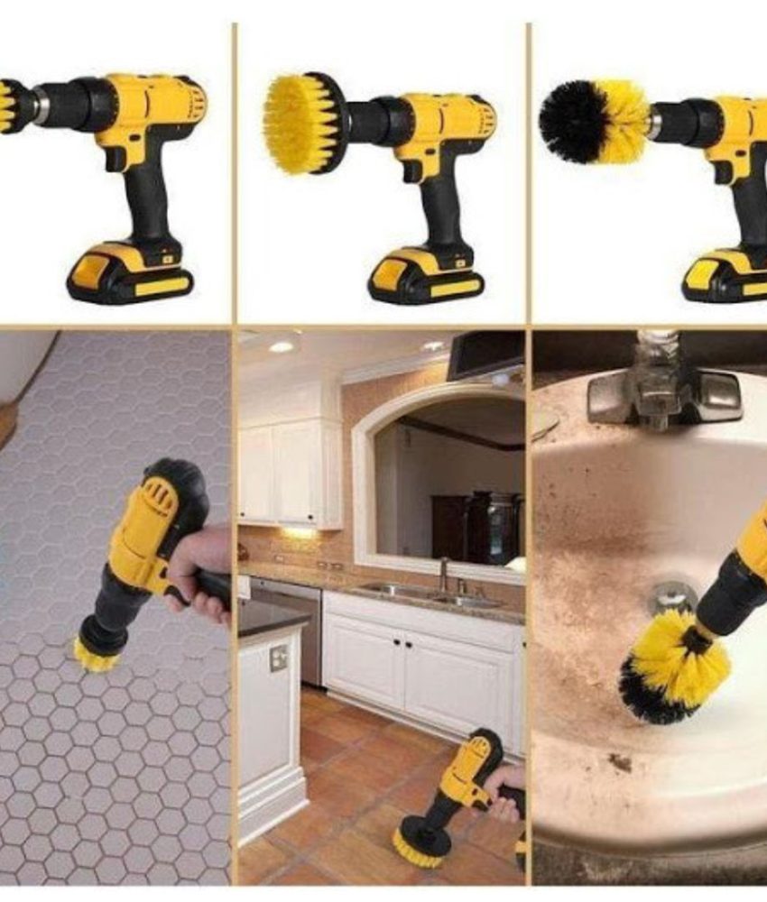 Set 3 perii pentru curatare, universale, cu adaptor pentru bormasina