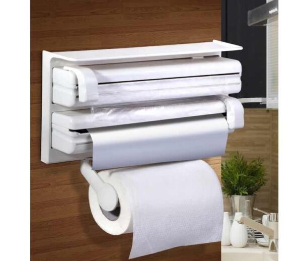 Dispenser triplu de bucatarie pentru hartie, folie aluminiu si folie stretch, la doar 49 lei in loc de 129!