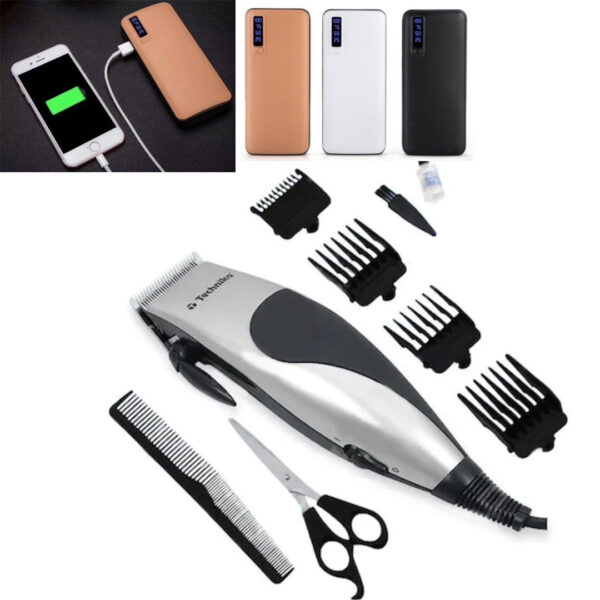 Masina de tuns Profesionala, Starex Pro Clipper, 8 Accesorii, 40 W, lama inox + Cadou Baterie externa 20000 Mah, design piele!