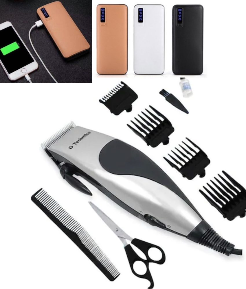 Masina de tuns Profesionala, Starex Pro Clipper, 8 Accesorii, 40 W, lama inox + Cadou Baterie externa 20000 Mah, design piele!