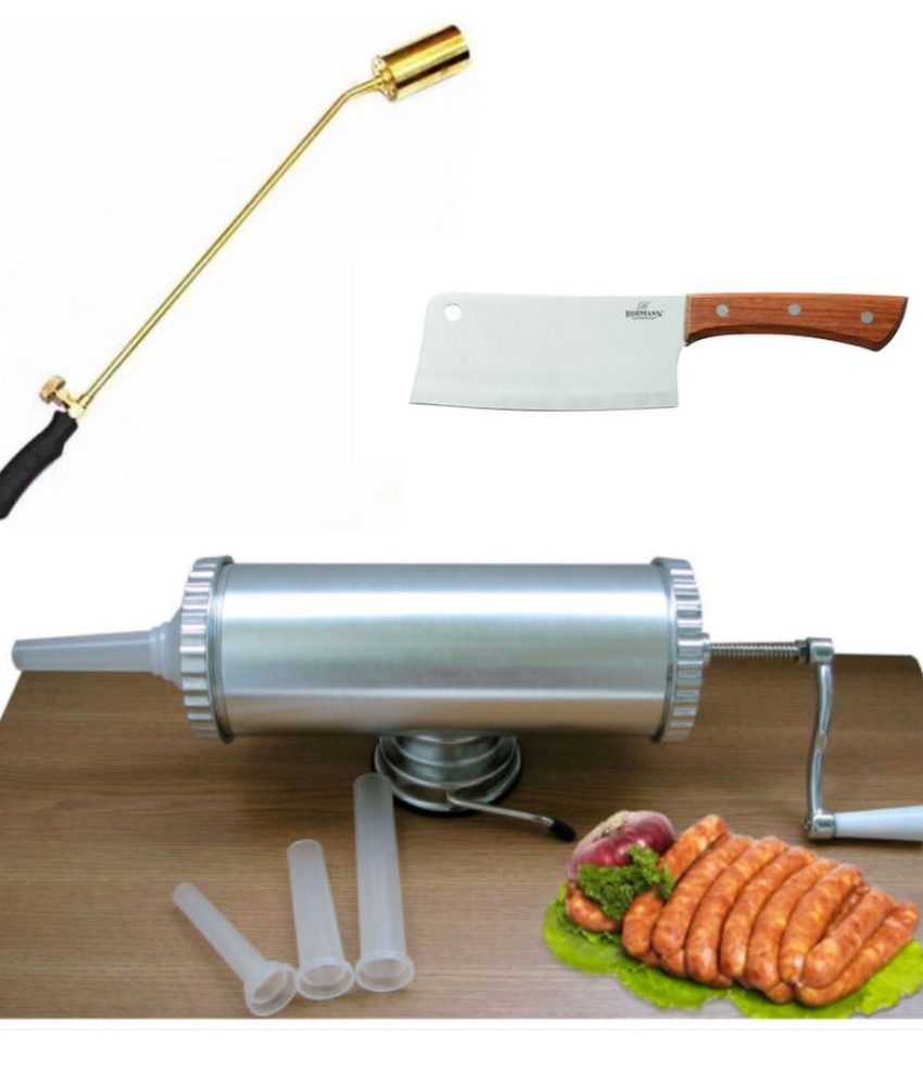 Arzator Porc Pe Gaz 65 Cm + Satar lama inox + Aparat de facut carnati inox, 1,5 kg, 3 tulumbe