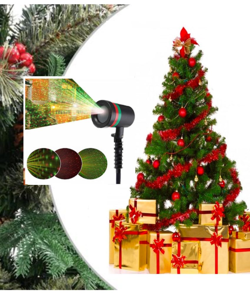 Brad Complet Impodobit cu globuri, instalatie, beteala, suport  + Proiector Laser cu joc de lumini multicolore pentru exteriorul sau interiorul casei!