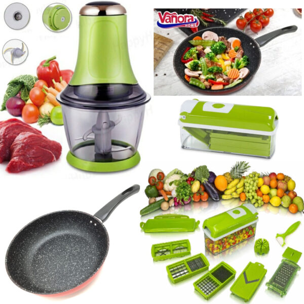 Tocator + Razatoare Nicer Dicer + Tigaie aluminiu teflonat 24cm