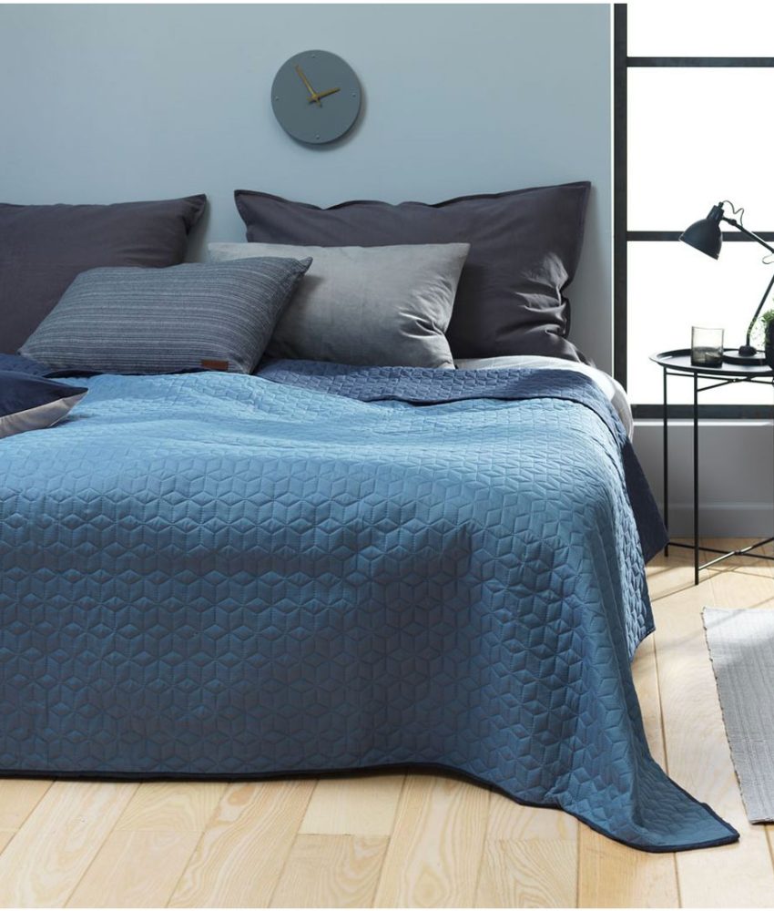 Cuvertura de pat reversibila, ROSENTRE, gri sau albastru