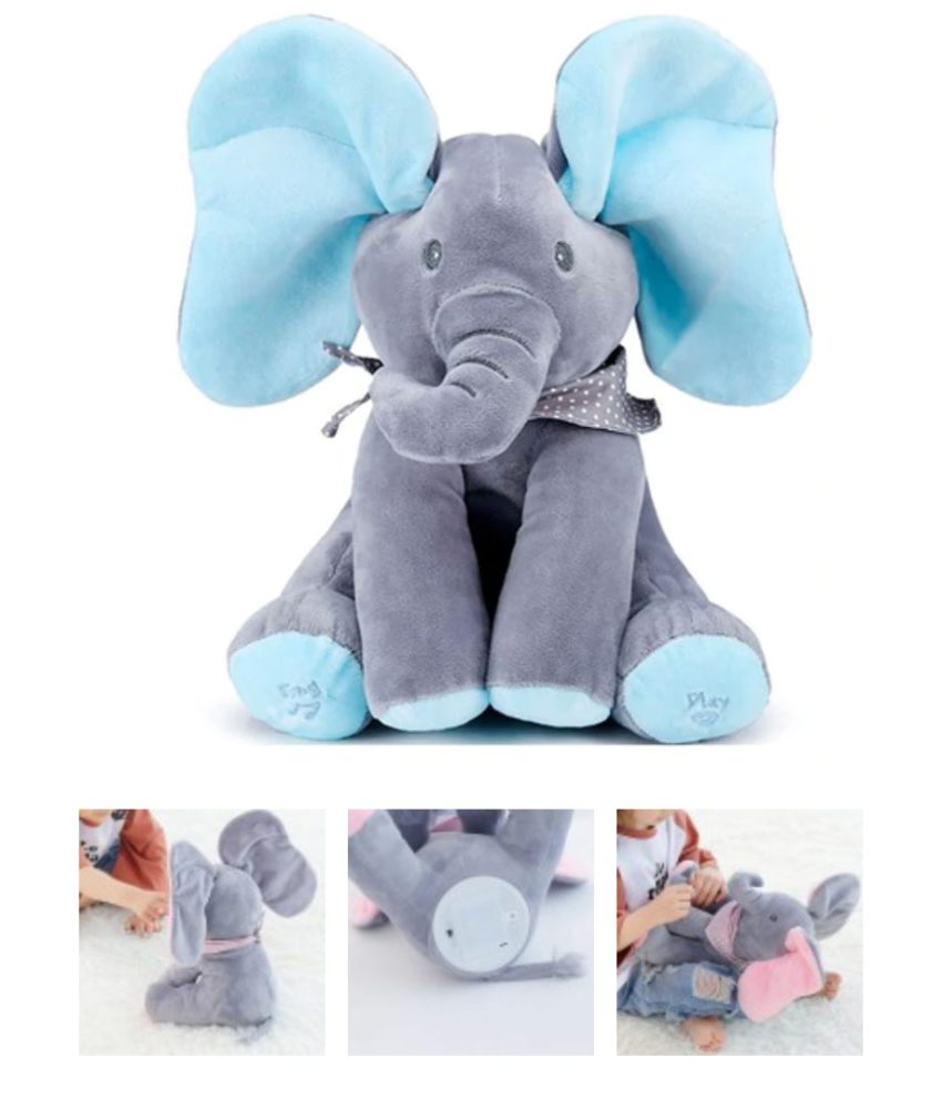 Elefantul CUCU-BAU, cea mai indragita jucarie interactiva din plus, canta in limba engleza si danseaza din urechi