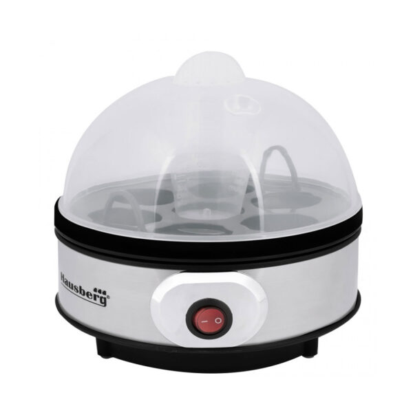 Fierbator electric Oua Hausberg HB-2215, 350 W, 220 V, 7 oua, 0.3 L, timer, indicator luminos, oprire automata, capac detasabil, Negru