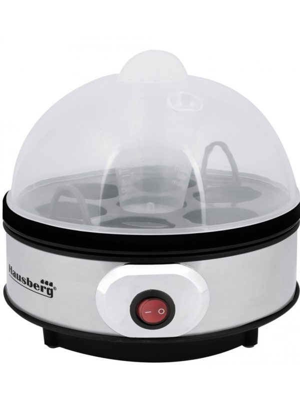 Fierbator electric Oua Hausberg HB-2215, 350 W, 220 V, 7 oua, 0.3 L, timer, indicator luminos, oprire automata, capac detasabil, Negru