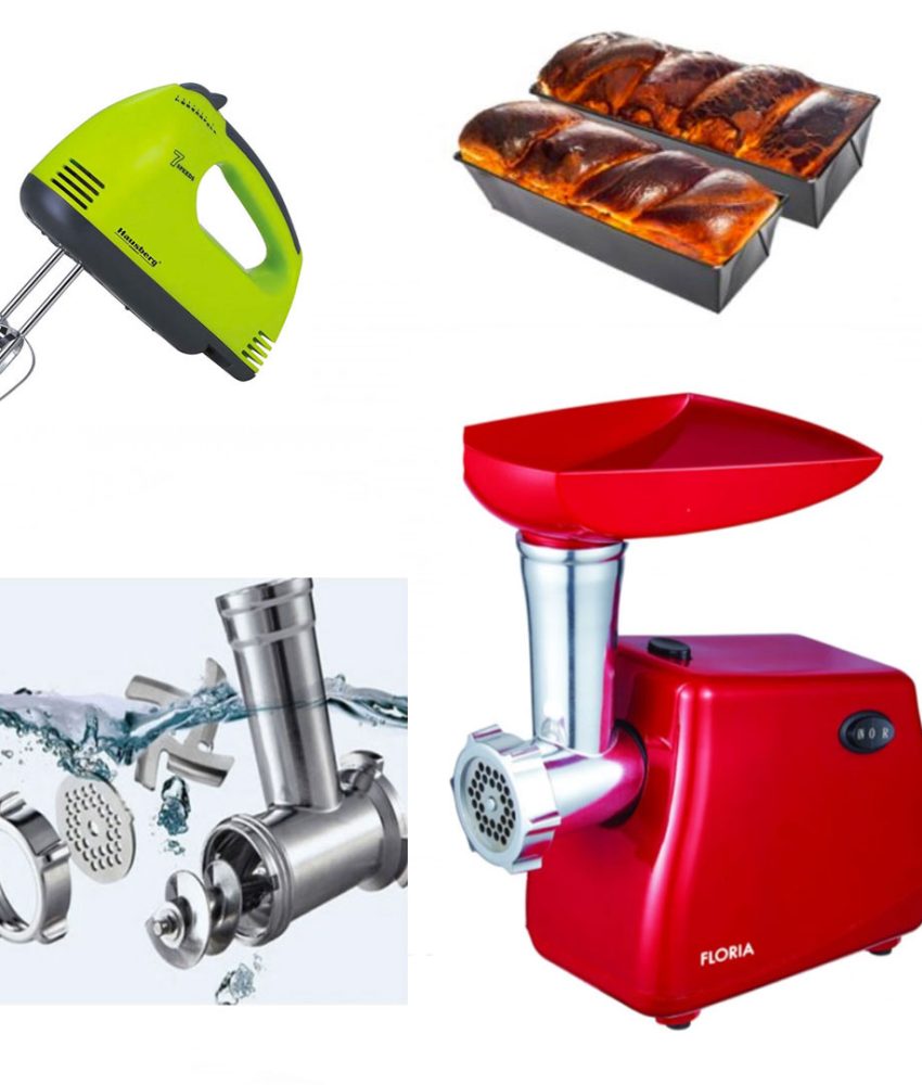 Masina De Tocat Carne Victronic MG5002, 1200W, Accesorii Carnati, Functie Revers,1.5 kg/min + Mixer electric 7 viteze, 4 palete + CADOU 2 tavi de cozonac