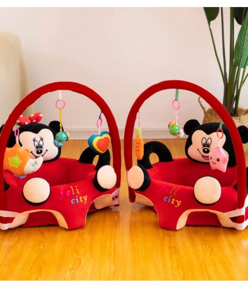 Fotoliu 3D bebe, Minnie/Mickey cu arcada jucarii,dimensiune 55cm
