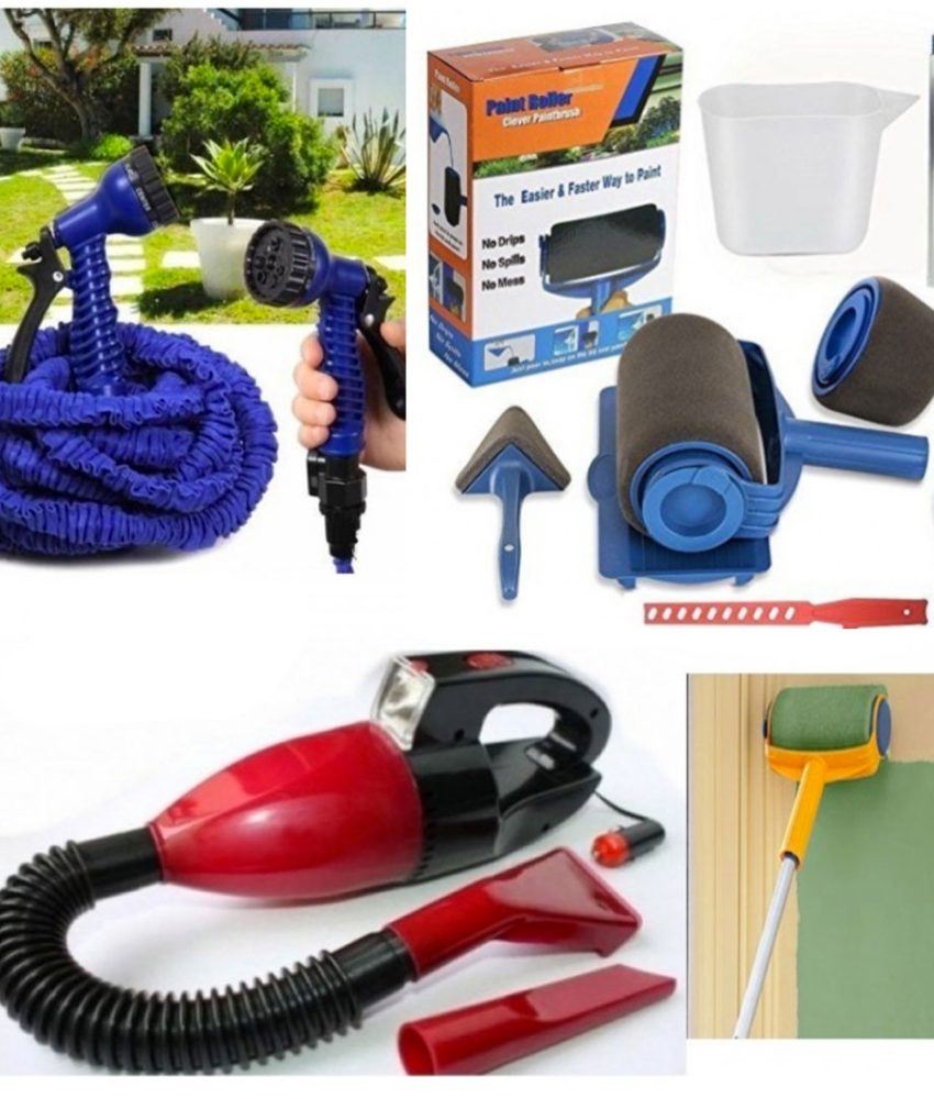 Trafalet Paint Roller cu rezervor + Furtun de Gradina extensibil 30m, Magic Hose + Pistol de stropit + CADOU Aspirator portabil!