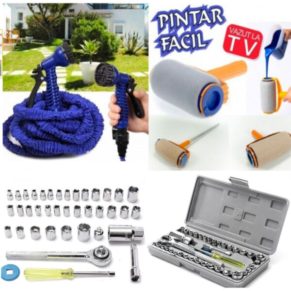 Furtun Extensibil Magic Hose 30m + Pistol de Stropit + Trafalet Pintar Facil + Trusa completa 40 de Chei tubulare!