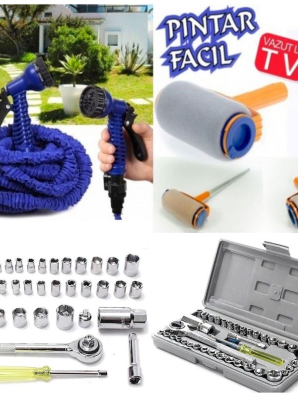 Furtun Extensibil Magic Hose 30m + Pistol de Stropit + Trafalet Pintar Facil + Trusa completa 40 de Chei tubulare!