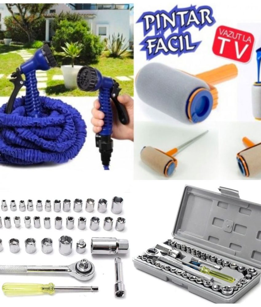 Furtun Extensibil Magic Hose 30m + Pistol de Stropit + Trafalet Pintar Facil + Trusa completa 40 de Chei tubulare!