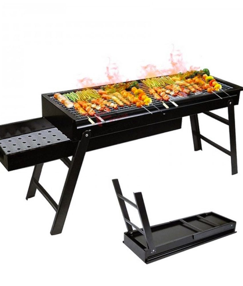 Gratar Carbuni Grunberg 60 X 33 X 22 cm + Set 3 Ustensile gratar + Boxa Portabila Bluetooth + Set 3 Lampi Cu Incarcare Solara + Cadou Set Manusi Gradina