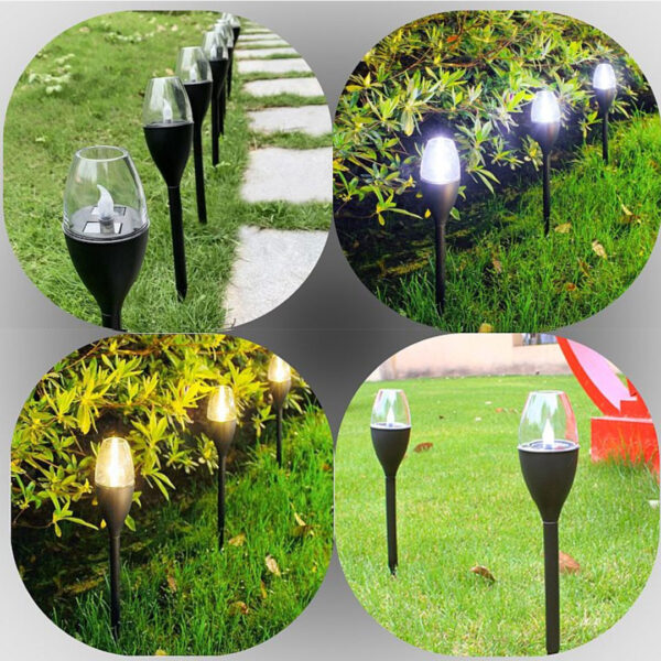 Set 4 Lampi solare tip torta 0,06W IP44 H38 cm, pentru gradina