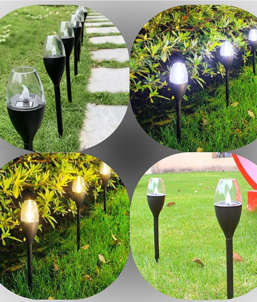 Set 4 Lampi solare tip torta 0,06W IP44 H38 cm, pentru gradina
