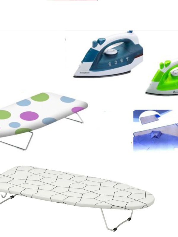 Fier de calcat cu aburi, Hausberg + Masa de calcat mini 53 x 13 cm