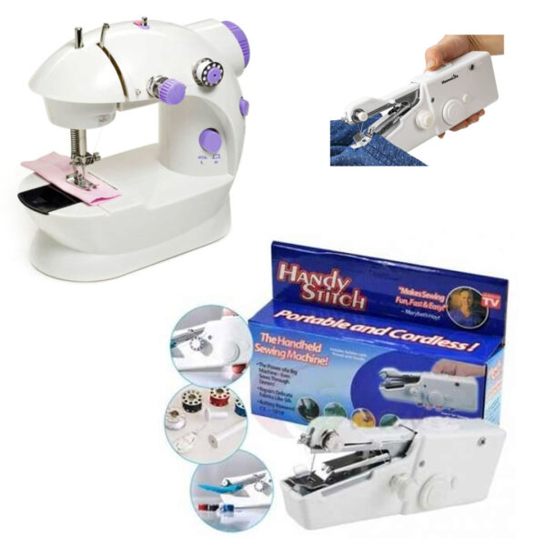 Masina de cusut electrica portabila + Masina de cusut portabila Handy Stitch