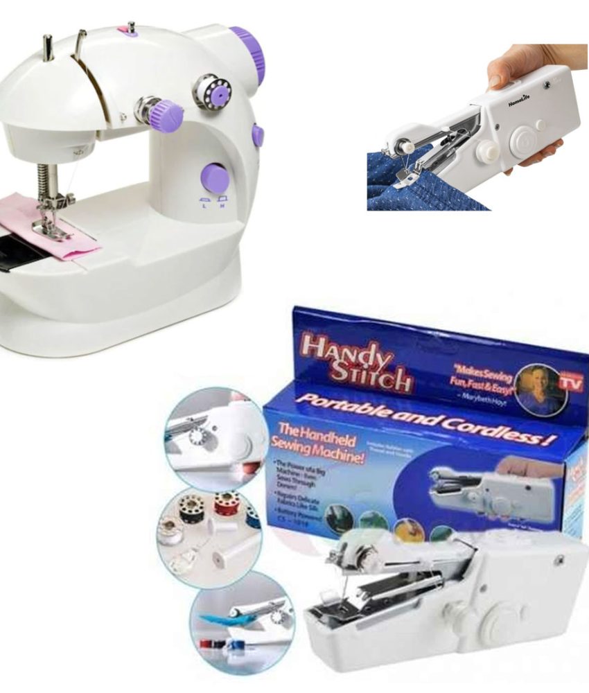 Masina de cusut electrica portabila + Masina de cusut portabila Handy Stitch