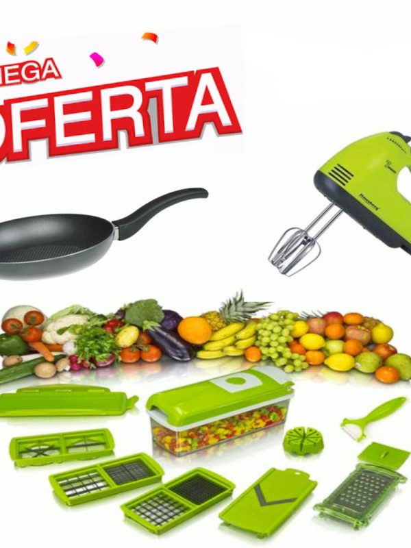 Razatoarea Nicer Dicer 9 piese, 11 moduri de taiere + Mixer electric + 1 tigaie teflon Cadou!