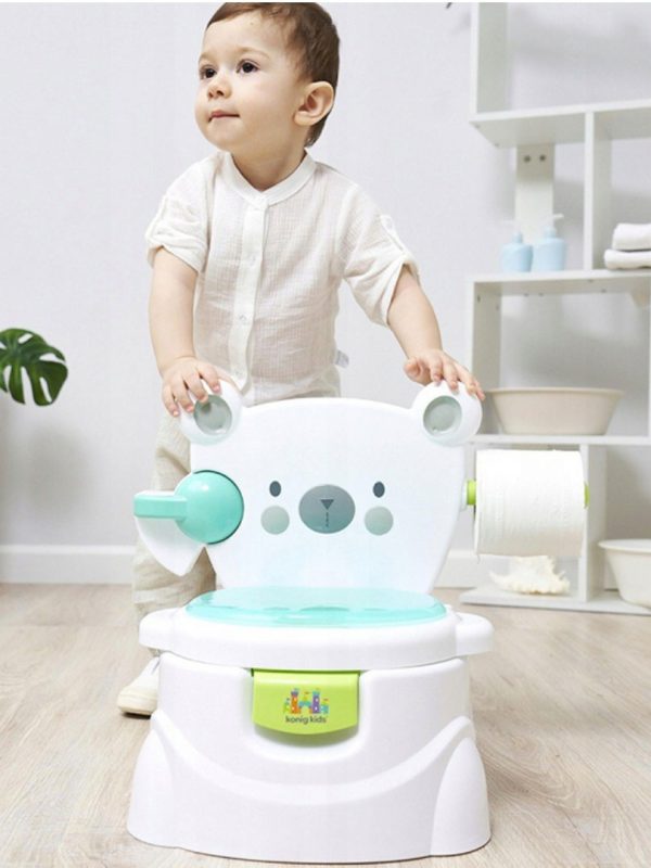 Olita Muzicala cu senzori Cheer For Me Potty Ursulet , 3 in 1, capac detasabil utilizabil pentru vasul de toaleta, functie scaunel