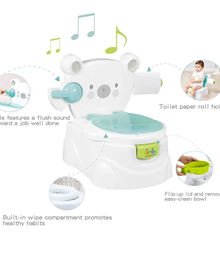 Olita Muzicala cu senzori Cheer For Me Potty Ursulet , 3 in 1, capac detasabil utilizabil pentru vasul de toaleta, functie scaunel