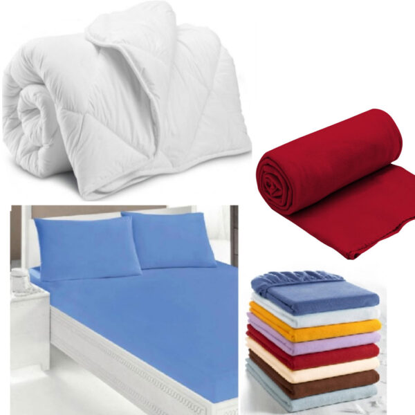 Pilota alba, pentru pat dublu, 180x210cm + Protectie saltea frotir elastic + 2 Huse de perna + CADOU o Patura fleece!