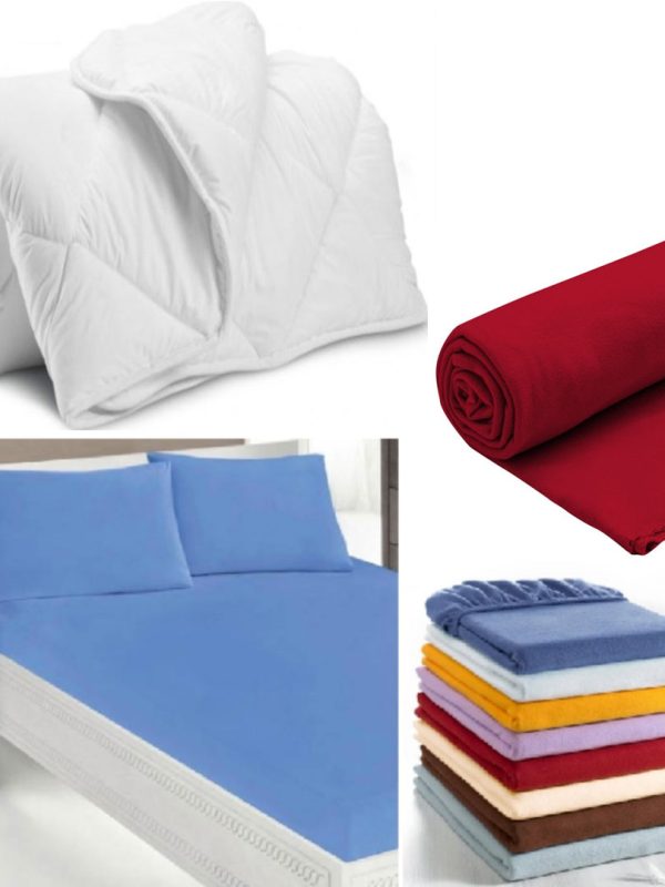 Pilota alba, pentru pat dublu, 180x210cm + Protectie saltea frotir elastic + 2 Huse de perna + CADOU o Patura fleece!