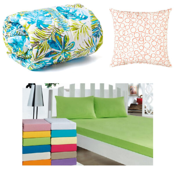 Pilota matlasata pentru pat dublu, alba sau imprimata 180/210cm + Protectie saltea+ 2 Huse de perna+ CADOU 1 perna decorativa!