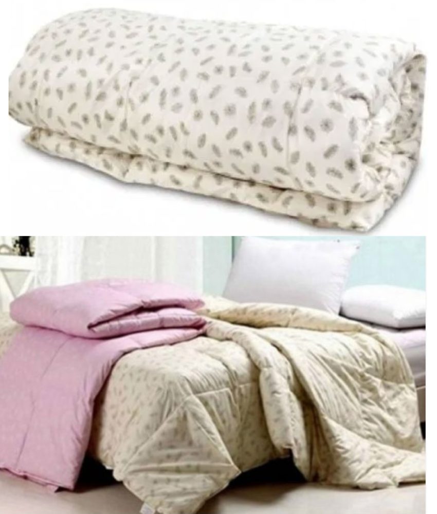 Pilota din puf de gasca LUXURY, husa bumbac satinat, pentru pat dublu, 200x230cm, bej