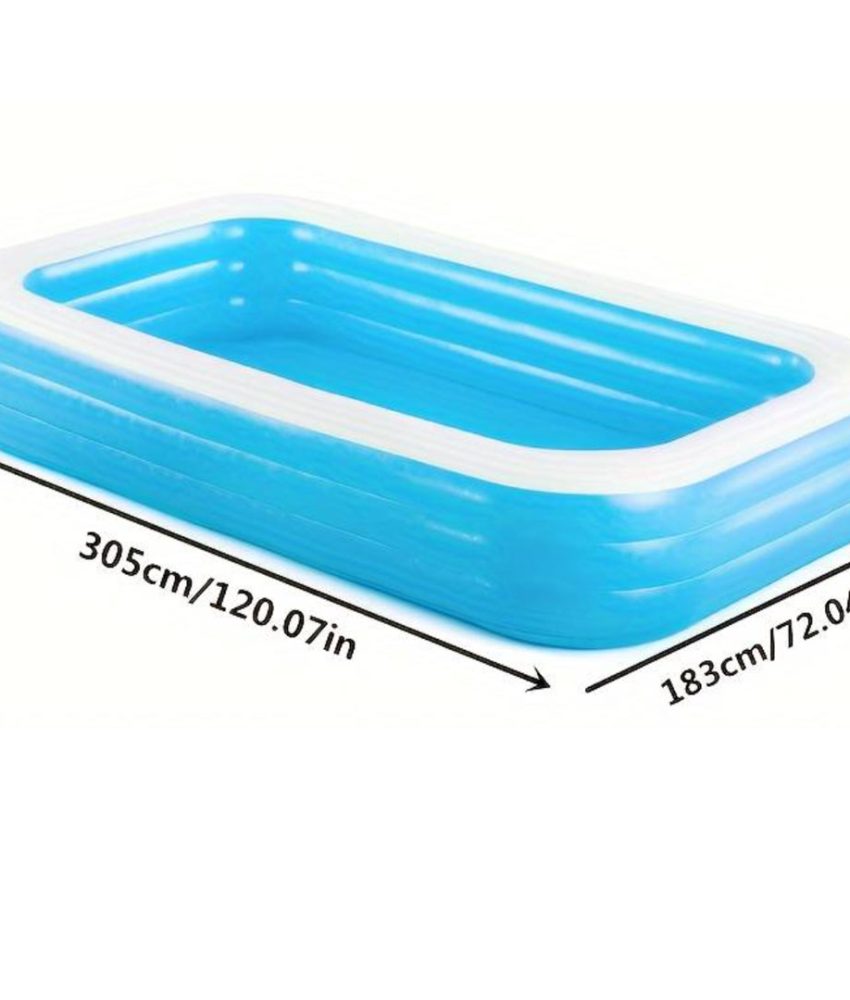 Piscina gonflabila Bestway Family, rectangulara, 305x183x46cm, capacitate 850l + Furtun extensibil 30m, Pistol de stropit 7 functii