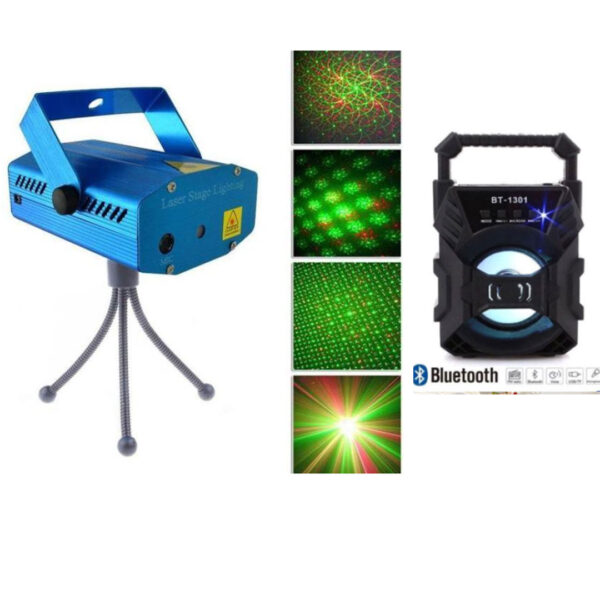 Proiector laser cu jocuri de lumini verzi si rosii, MP3 + Cadou Boxa portabila cu bluetooth