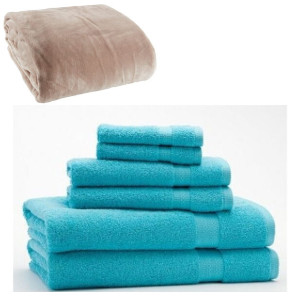Oferta zilei! Set 6 prosoape bumbac Pakistan + Patura xxl cocolino, groasa, pufoasa, 200/220cm, diferite culori