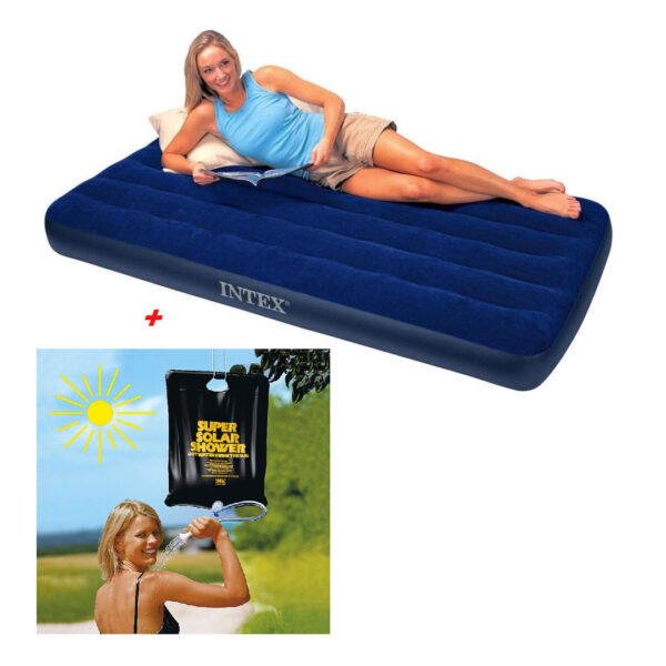 Dus pentru gradina Bestway 58224, solar, PVC, reglabil, 20 litri + Saltea gonflabila Bestway Horizon, pentru interior sau exterior