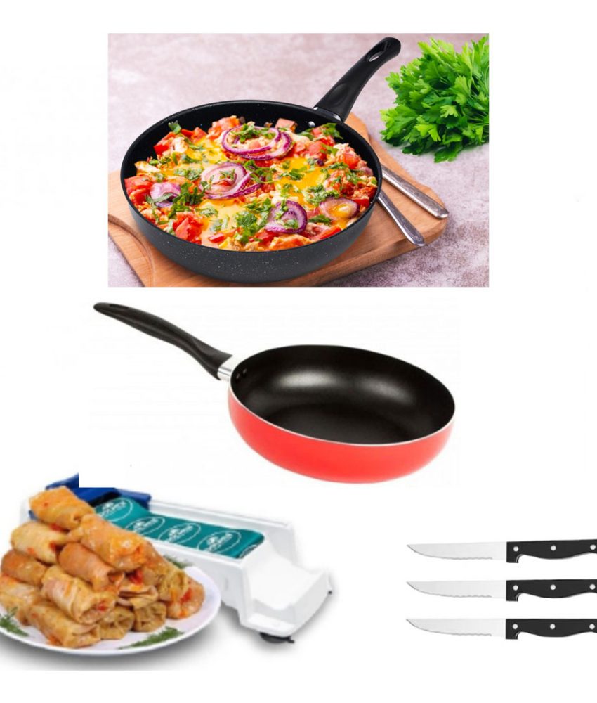 Set 2 tigai teflonate + Aparat de facut sarmale Dolmer+ CADOU set 3 cutite inox