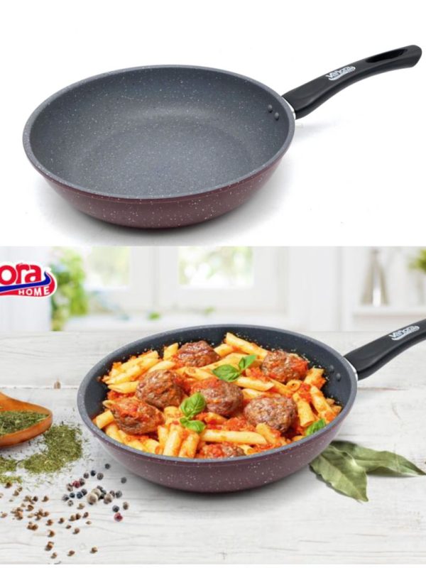 Tigaie universala XXL, wok, otel carbon, teflonata, non-stick, 28 cm