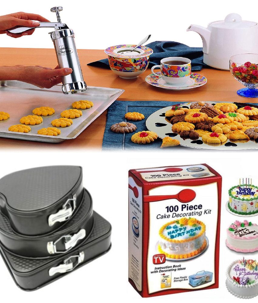 Aparat profesional de facut fursecuri si biscuiti + 3 Forme tort, forme diferite + CADOU Kit decorare tort 100 piese